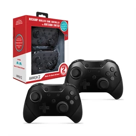 ARMOR3 NUCHAMP Nintendo Switch Kiegészítő Vezeték nélküli kontroller, Fekete &amp; Fekete (2-PACK)