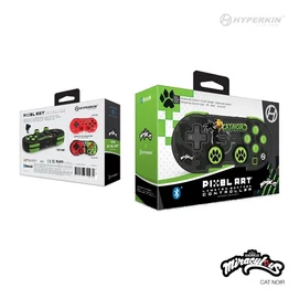HYPERKIN Pixel Art Miraculous Nintendo Switch/PC/Mac/Android &quot;Fekete macska&quot; BT kontroller