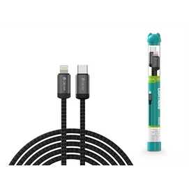DEVIA ST101715 Gracious Tube PD 27W Type-C/Lightning 1m-es fekete adat-és töltőkábel