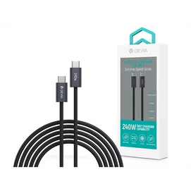 DEVIA ST108721 Extreme Speed PD 240W, USB-C - USB C (Type-C) adat-és töltőkábel, fekete, 2m