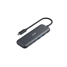 ANKER USB HUB, 322 5-in-1, USB-C Hub, 4K HDMI, 2xUSB-A, PD-IN 100W, USB-C 5Gbps, fekete - A8355H11