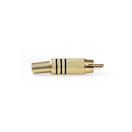 Nedis CAGP24900BK RCA csatlakozó, 10 db, Egyenes, Aranyozott,  Forrasztó, Kábel bemeneti átmérő: 7,0 mm, Fém, Fekete