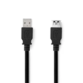 Nedis CCGL61010BK10 USB3.2 toldó / hosszabító kábel, USB A dugó, USB-A aljzat, 5 Gbps, 1m, (USB3.1, USB3.0, USB2.0)