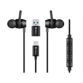 SANDBERG Fülhallgató, USB-C/A In-Earset with Line-Mic