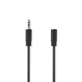 Nedis CAGB22050BK50 sztereo audio kábel, 3,5 mm jack dugó - 3,5 mm jack aljzat,  5 m