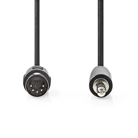 Nedis CAGL20100BK10 audio kábel 5p DIN dugó - 3,5mm szereo jack dugó, hossz 1m