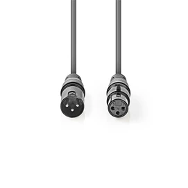 Nedis COTG15010GY150  XLR 3 tűs dugó | XLR 3 tűs aljzat, 15m