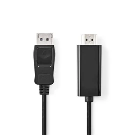 Nedis CCGL37100BK30 Display port dugó - HDMI dugó kábel 1080p, 3m