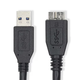 Nedis CCGL61500BK10 USB3.2 - micro-B (micro B) kábel, 5 Gbps, 1m, (USB3.1, USB3.0, USB2.0)