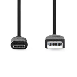 Nedis CCGL61650BK10 USB 3.2 Gen 1, USB-A dugó - USB-C (USB C) dugó kábel, 60W, 10 Gbps, 1m
