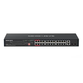 MERCUSYS Switch 28x1000Mbps(24xPOE+) + 2xSFP, Fémházas Asztali Rackes, MS128GP