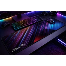 BLACKBIRD Egérpad Gamer NebulaGrip  70x30cm 3mm vastag fekete varrott szegély