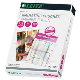 Meleglamináló fólia, 125 mikron, A6, fényes, LEITZ &quot;iLam&quot;