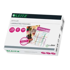 Meleglamináló fólia, 125 mikron, A7, fényes, LEITZ &quot;iLam&quot;
