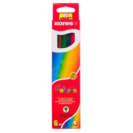 Színes ceruza készlet, háromszögletű, KORES &quot;Triangular&quot;, 6 különböző szín