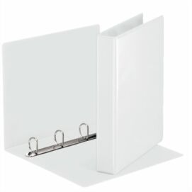 Gyűrűs könyv, panorámás, 4 gyűrű, D alakú, 50 mm, A4, PP, ESSELTE, fehér