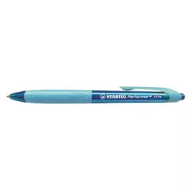 Golyóstoll, 0,35 mm, nyomógombos, kék tolltest, STABILO "Performer+", kék