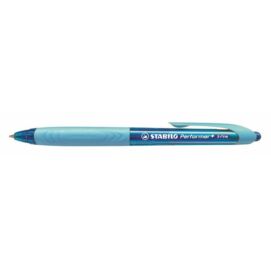 Golyóstoll, 0,35 mm, nyomógombos, kék tolltest, STABILO "Performer+", kék