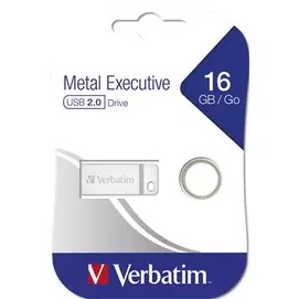 Pendrive, 16GB, USB 2.0, VERBATIM "Executive Metal", ezüst