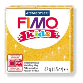 Gyurma, 42 g, égethető, FIMO &quot;Kids&quot;, glitteres arany