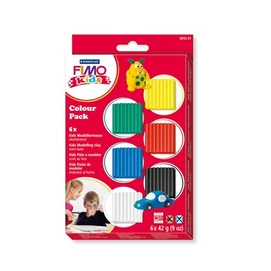 Gyurma készlet, 6x42 g, égethető, FIMO &quot;Kids Color Pack&quot;, 6 alapszín