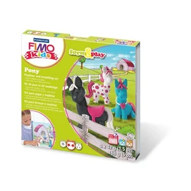 Gyurma készlet, 4x42 g, égethető, FIMO &quot;Kids Form &amp; Play&quot;, pónik