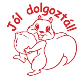 Bélyegző, motivációs, Jól dolgoztál!, COLOP &quot;N43-kék&quot;, piros
