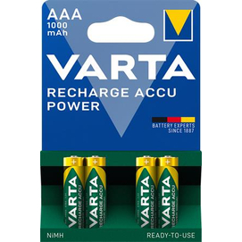 Tölthető elem, AAA mikro, 4x1000 mAh, előtöltött, VARTA "Power"