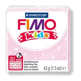 Gyurma, 42 g, égethető, FIMO &quot;Kids&quot;, gyöngyház világos rózsaszín