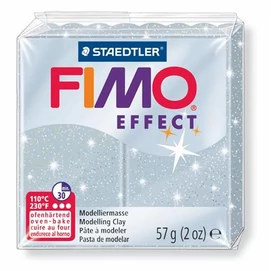 Gyurma, 57 g, égethető, FIMO &quot;Effect&quot;, csillámos ezüst