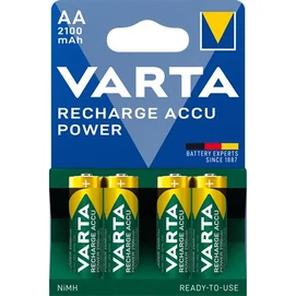 Tölthető elem, AA ceruza, 4x2100 mAh, előtöltött, VARTA &quot;Power&quot;