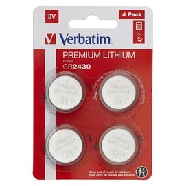Gombelem, CR2430, 4 db, VERBATIM &quot;Premium&quot;