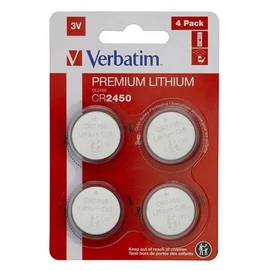Gombelem, CR2450, 4 db, VERBATIM &quot;Premium&quot;