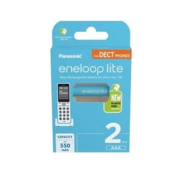 Tölthető elem, AAA mikro, 2x550 mAh Ni-MH, PANASONIC &quot;Eneloop Lite&quot;