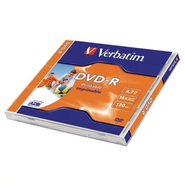 DVD-R lemez, nyomtatható, matt, ID, 4,7GB, 16x, 1 db, normál tok, VERBATIM