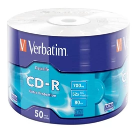 CD-R lemez, 700MB, 52x, 50 db, zsugor csomagolás, VERBATIM &quot;DataLife&quot;
