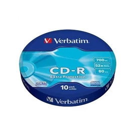 CD-R lemez, 700MB, 52x, 10 db, zsugor csomagolás, VERBATIM &quot;DataLife&quot;