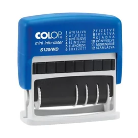 Dátum- és szövegbélyegző, 12 féle szöveggel, COLOP &quot;S120/WD&quot;
