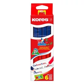 Postairón, háromszögletű, KORES &quot;Twin Jumbo&quot;, piros-kék