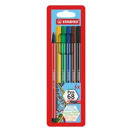 Rostirón készlet, 1 mm, STABILO &quot;Pen 68&quot;, 6 különböző szín