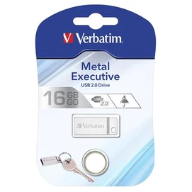 Pendrive, 16GB, USB 2.0, VERBATIM &quot;Executive Metal&quot;, ezüst