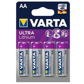 Elem, AA ceruza, 4 db, lítium, VARTA &quot;Ultra Lithium&quot;