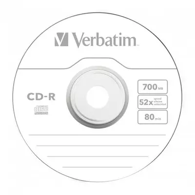 CD-R lemez, 700MB, 52x, 50 db, zsugor csomagolás, VERBATIM 