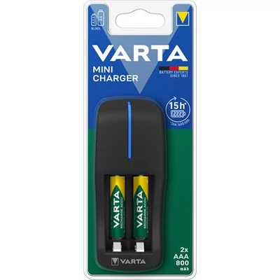 Elemtöltő, AA ceruza/AAA mikro, 2x800 mAh AAA, VARTA 