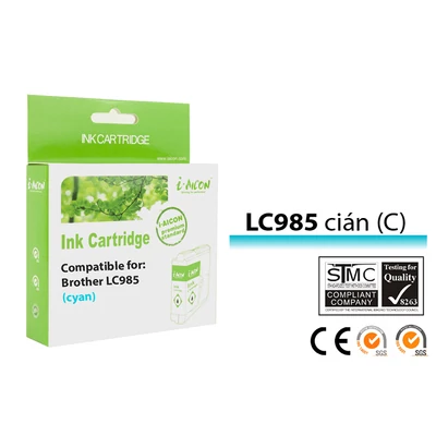 Brother -höz,   LC985 C (cián) utángyártott tintapatron (~260 oldalas)