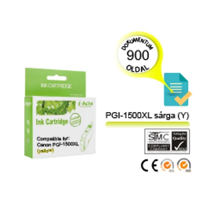 Canon -hoz ™ PGI-1500XL Y (sárga) CHIPES utángyártott tintapatron (~900 oldal, 14ml)