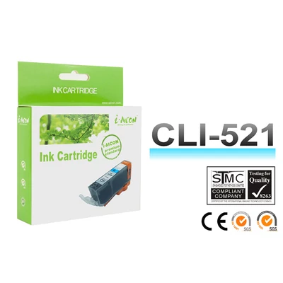 Canon -hoz,   CLI-521C cián !CHIPES! utángyártott tintapatron ~300 oldalas (CLI521)