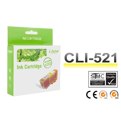 Canon -hoz,  CLI-521Y sárga CHIPES utángyártott tintapatron ~300 oldalas  (CLI521)
