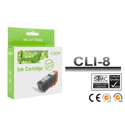 Canon -hoz, CLI8BK, CLI-8BK ! CHIPES ! fekete utángyártott tintapatron (~500 oldalas)