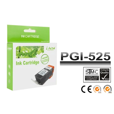 Canon -hoz,   PGI-525 bk utángyártott tintapatron Chip-pel!  ~340 oldalas (pgi525)